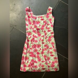 Lily Pulitzer Women’s Size 0 Floral Pink and Green Sleeveless Dress